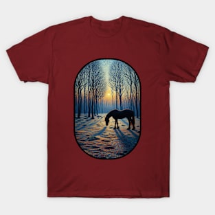 Cheval de pâturage au crépuscule T-Shirt
